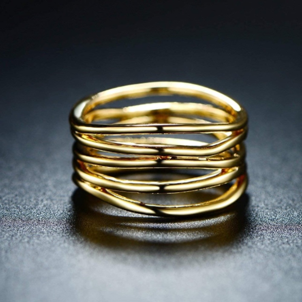 Gold Plated Statement Ring Size 10